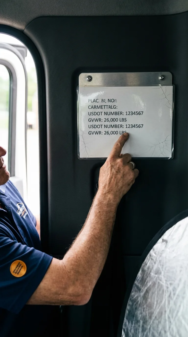 USDOT licensing placard verification in Keosauqua